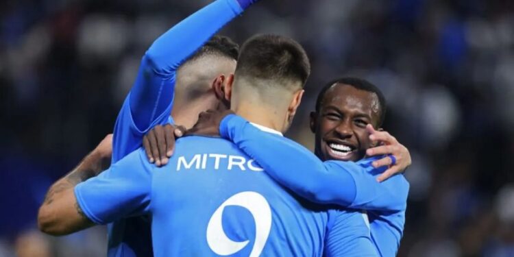 Lolos ke Semifinal Liga Champions Asia, Al Hilal Cetak Rekor Dunia 1 Striker Al Hilal asal Serbia Aleksandar Mitrovic pada laga Liga Champions Asia di Kingdom Arena Stadium Riyadh