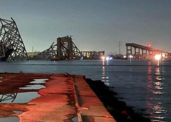 Jembatan sepanjang 3 km yang rubuh di Baltimore.