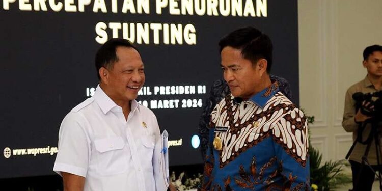 Sumut Anggarkan Rp370 Miliar Percepat Penurunan Stunting 1 Pj Gubernur Sumut, Hassanudin, usai mengikuti rapat evaluasi pencapaian target prevalensi stunting bersama TPPS yang dipimpin Wakil Presiden Ma’ruf Amin, di Istana Wapres, Jakarta, Selasa (19/3/2024)
