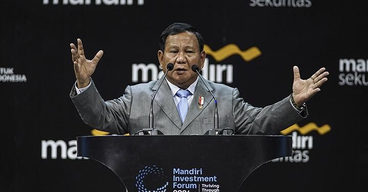 Prabowo Subianti saat jadi speaker pada MIF 2024.