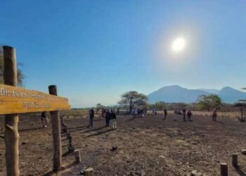 Pengunjung wisata di padang sabana Bekol Taman Nasional Baluran Situbondo, Jawa Timur