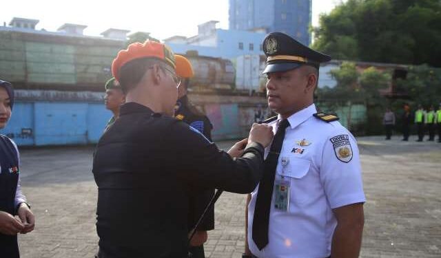 Apel Gelar Pasukan Angkutan Lebaran PT KAI Divre I Sumut.
