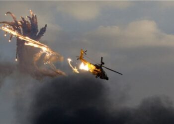 Ilustrasi helikopter tabrakan.