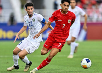 Laga semifinal Indonesia vs Uzbekistan, di Stadion Abdullah bin Khalifa Stadium, Senin (29/4/2024) malam WIB. (Getty Images)