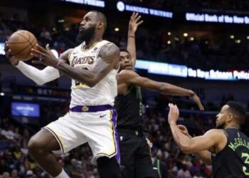 Pemain veteran Los Angeles Lakers, LeBron James.
