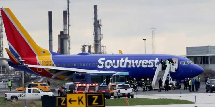 Boeing Bermasalah Lagi! Penutup Mesin Lepas dan Hantam Sayap Pesawat 1 Ilustrasi maskapai penerbangan Southwest Airlines.