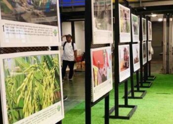 Pameran foto yang diselenggarakan Kementan untuk mengenalkan produk-produk pertanian di Jakarta, Jumat (5/4/2024).