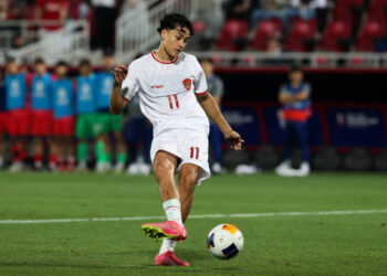 Rafael Struick pada laga Indonesia U-23 vs Korea Selatan yang dimenangkan Garuda Muda 11-10 (2-2), di Stadion Abdullah bin Khalifa, Doha, Jumat (26/4/2024) dini hari WIB.