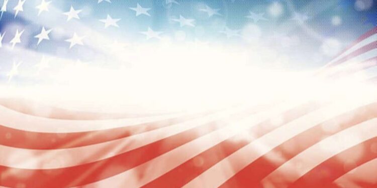 Ilustrasi bendera AS.