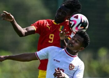Laga Indonesia vs Guinea di play-off Olimpiade 2024, di Stade Pierre Pibarot, Paris, Kamis (9/5/2024) malam WIB.