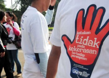 Kampanye anti kekerasan terhadap perempuan.