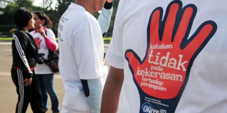 Kampanye anti kekerasan terhadap perempuan.