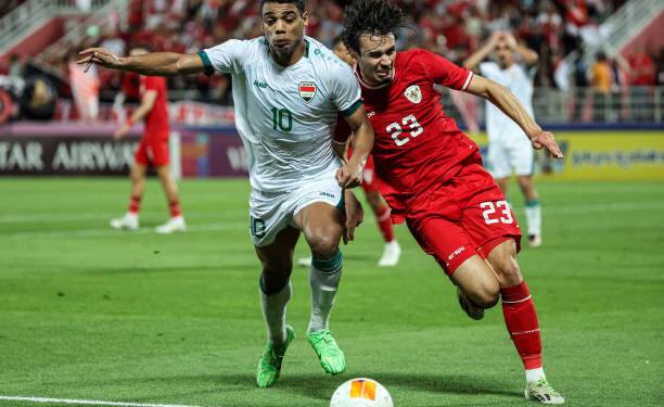 Nathan Tjoe-A-On Jadi Pemain Paling Diapresiasi Pascakalah Lawan Irak 1 Nathan Tjoe-A-On saat melawan Timnas Irak U-23 dalam pertandingan perebutan tempat ketiga Piala Asia U-23 2024, di Stadion Abdullah Bin Khalifa di Doha, Qatar, Kamis (2/5/2024).