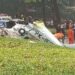 Pesawat latih PK-IFP jatuh di kawasan BSD, Serpong, Tangerang.