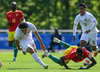 Laga Indonesia vs Guinea di play-off Olimpiade 2024, di Stade Pierre Pibarot, Paris, Kamis (9/5/2024) malam WIB.