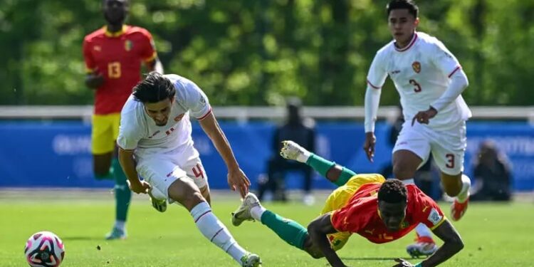 Skenario Indonesia Lolos ke Putaran Ketiga Kualifikasi Piala Dunia 2026 1 Laga Indonesia vs Guinea di play-off Olimpiade 2024, di Stade Pierre Pibarot, Paris, Kamis (9/5/2024) malam WIB.