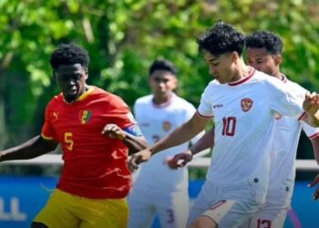 Laga Indonesia vs Guinea di play-off Olimpiade 2024, di Stade Pierre Pibarot, Paris, Kamis (9/5/2024) malam WIB.
