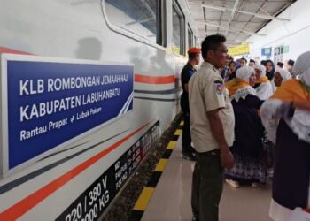 Rombongan jemaah haji asal Kabupaten Labuhanbatu.