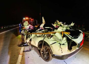 Tabrakan di ruas jalan Tol Medan-Tebing Tinggi.