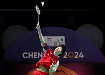 Pebulu tangkis tunggal putra China, Shi Yu Qi.