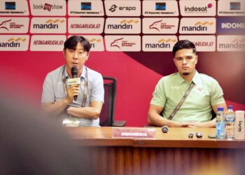 Konferensi pers jelang laga Indonesia vs Filipina.