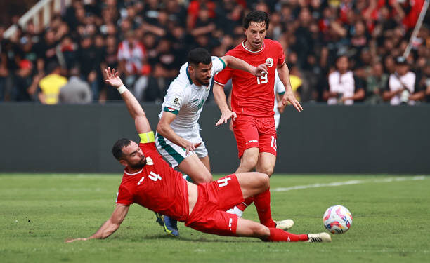 Timnas Indonesia saat laga melawan Irak.