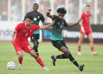 Laga training match Indonesia vs Tanzania, di Stadion Madya, Jakarta, Minggu (2/6/2024).