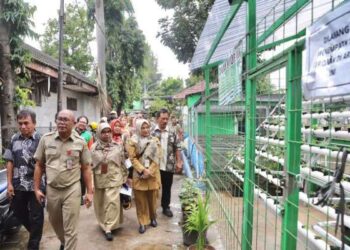Pemko Jakpus melakukan monitoring dan program kampung iklim (proklim) di RW 01 Kelurahan Gambir, Kecamatan Gambir, Jakarta Pusat.