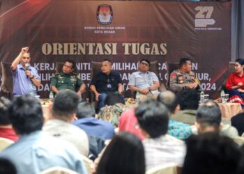 Pertemuan orientasi tugas PPK yang digelar KPU Kota Medan.