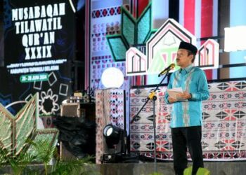 Pembukaan MTQ Tingkat Provinsi Sumut di Astaka MTQ, Sipirok, Tapsel, Sabtu (22/6/2024) malam.