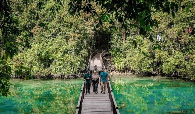 Keberlanjutan Habitat Ubur-ubur di Pulau Kakaban Harus Jadi Prioritas 1 Menparekraf RI, Sandiaga Salahuddin Uno, meninjau dan melihat secara langsung kondisi Pulau Kakaban atau Danau Ubur-ubur.