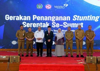 Launching Gerakan Serentak Penanganan Stunting se-Sumut guna mempercepat penanganan stunting.