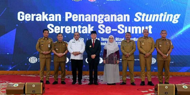 Launching Gerakan Serentak Penanganan Stunting se-Sumut guna mempercepat penanganan stunting.