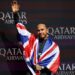 Juarai GP Inggris, Hamilton Pecahkan Banyak Rekor Bersejarah di Silverstone 2 Pembalap Mercedes asal Inggris Lewis Hamilton merayakan di podium usai menjuarai Grand Prix F1 Inggris di sirkuit balap motor Silverstone di Silverstone, Inggris tengah, Minggu (7/7/2024).