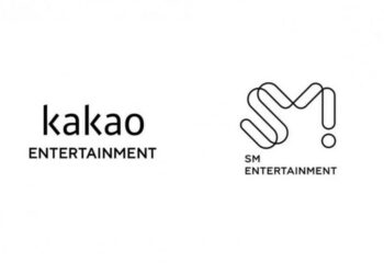 Logo Kakao dan SM Entertainment.
