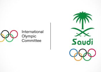 Logo Komite Olimpiade Internasional (IOC) dan Komite Olimpiade Nasional (NOC) Arab Saudi yang bermitra untuk menyelenggarakan Olimpiade Esports perdana pada 2025.