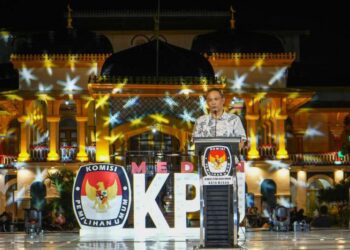 Peluncuran tahapan pemilihan Wali Kota dan Wakil Wali Kota Medan yang digelar KPU Medan, Sabtu (6/7/2024) malam, di Istana Maimun, Medan.