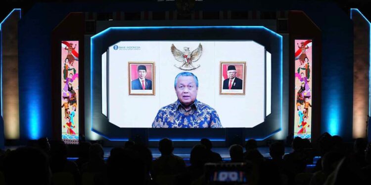 Gubernur BI, Perry Warjiyo, pada pembukaan Festival Rupiah Berdaulat Indonesia (FERBI) 2024.