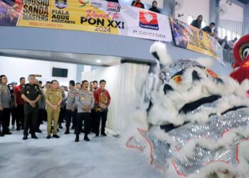 Pj Gubsu Agus Fatoni hadiri Kejuaraan Wushu Sanda Masters 2024.