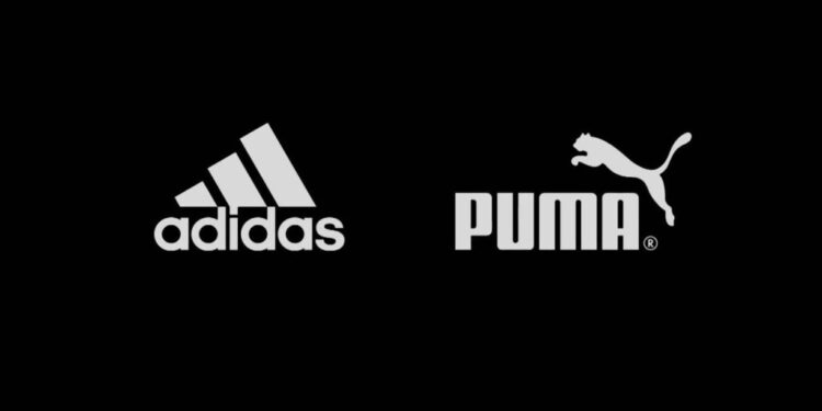 Logo Puma dan Adidas.