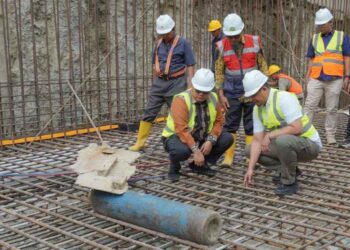Progress pembangunan Overpass Jalan Stasiun, Medan.