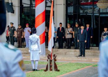 Pengukuhan 42 anggota Pasukan Pengibar Bendera Pusaka (Paskibraka) Kota Medan tahun 2024.