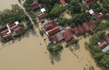 Ilustrasi bencana banjir di Indonesia.