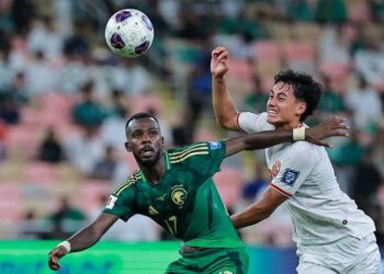 Indonesia vs Arab Saudi pada laga Grup C Babak ketiga Kualifikasi Piala Dunia 2026 Zona Asia Stadion King Abdullah Sports City, Jeddah.