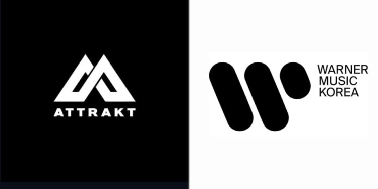 ATTRAKT Ambil Tindakan Hukum terhadap Warner Music Korea, Kasus Apa? 1 Logo ATTRAKT dan Warner Music.