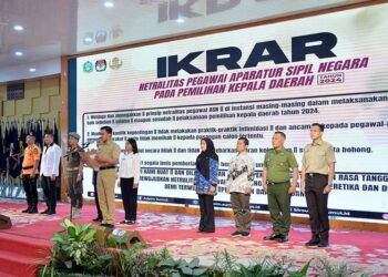 Deklarasi Netralitas ASN se-Sumut di Aula Tengku Rizal Nurdin, Rumah Dinas Gubernur, Sumut.