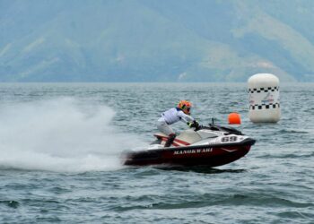 Rider Muda Indonesia Boanegers Ratag yang curi perhatian di Dairi Cup Aquabike karena mampu finis urutan ke-6.