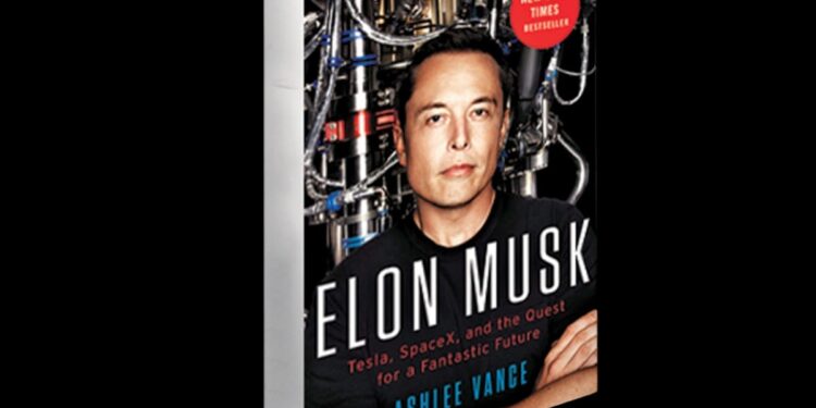 Sampul buku biografi Elon Musk: Tesla, SpaceX, and the Quest for a Fantastic Future yang ditulis oleh Ashlee Vance.
