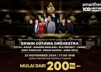 Konser musik Smartfren Malam 100 Cinta, yang akan digelar Sabtu (23/11) di JIExpo Convention Centre & Theatre, Jakarta Pusat.