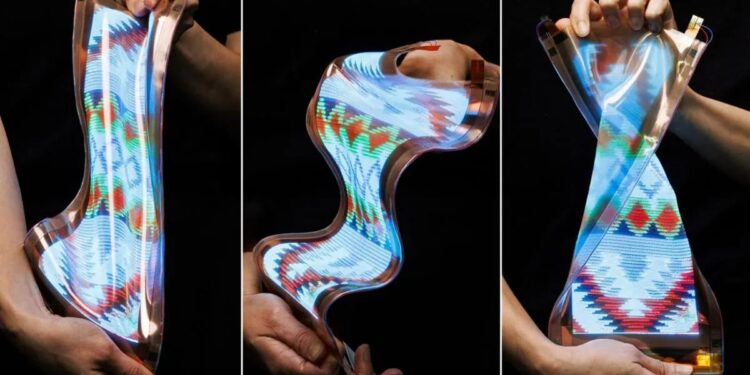 LG Display Berhasil Kembangkan Layar Strecthable Pertama di Dunia, Bisa Melar hingga 50% 1 Tampilan layar "stretchable" yang dikembangkan oleh LG Display.